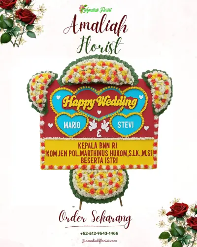Karangan Papan Bunga Pernikahan di Sudirejo 1